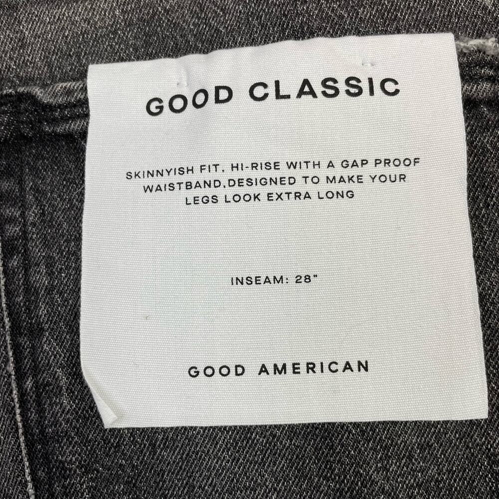 Good American Good Classic Low Waist Fray Black Gray Ankle Jeans womens 20 new - Picture 13 of 16
